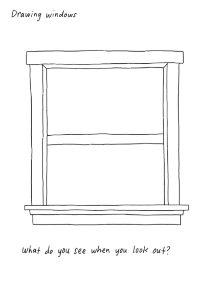 drawing prompt about a window view