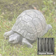 Small Turtle Cast Stone Statuette - alpine stone color sample in corner