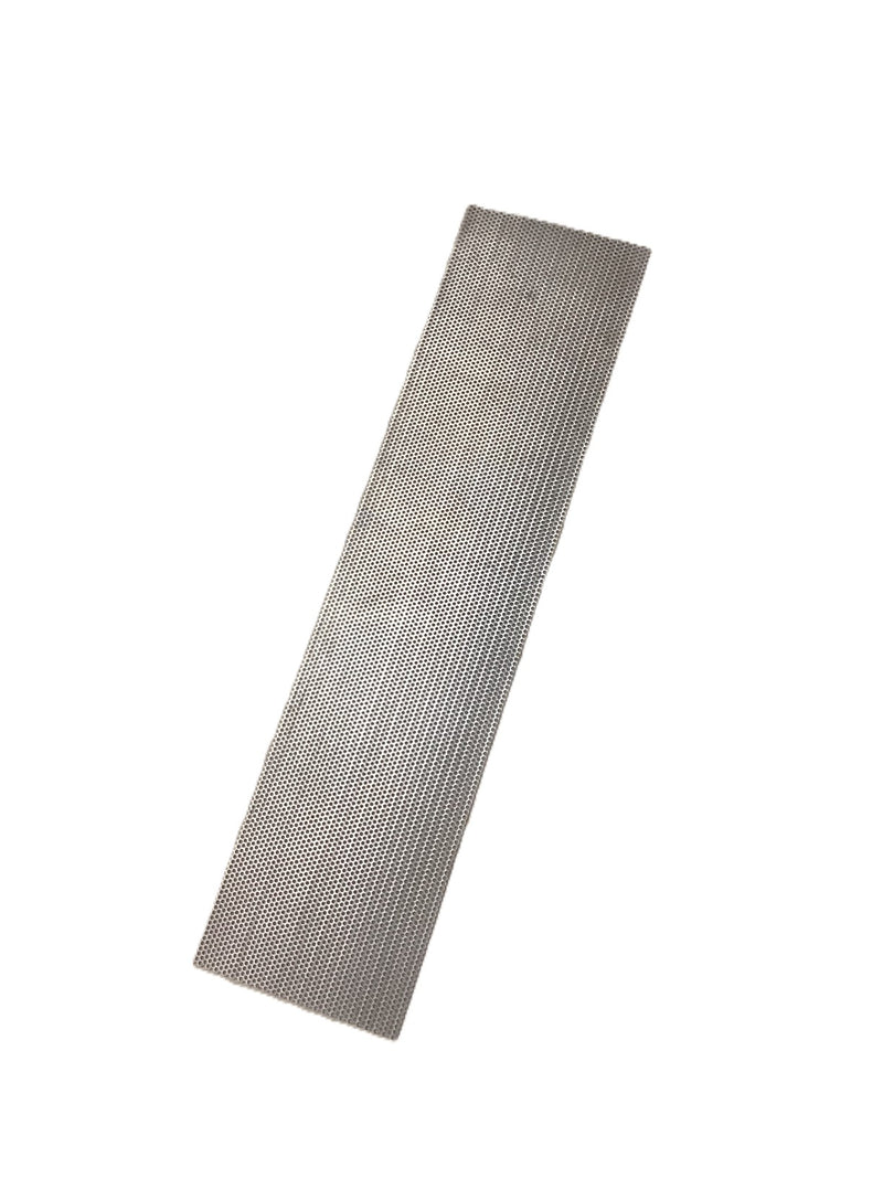 Metallic rectangular replacement tray on a white background