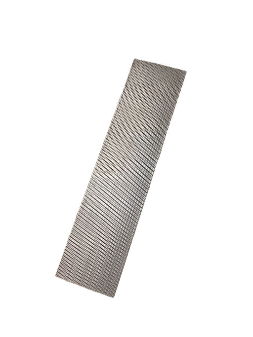 Metallic rectangular replacement tray on a white background