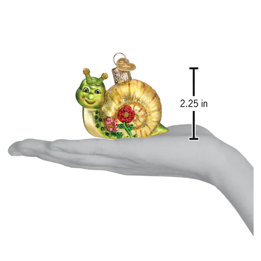 Smiley Snail Ornament - size comparison