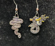 Black Rat Snake Earrings
