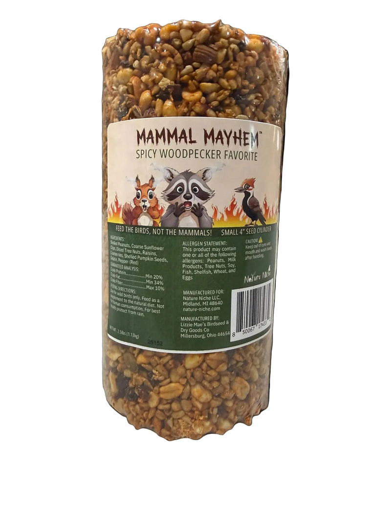 Spicy woodpecker seed cylinder
