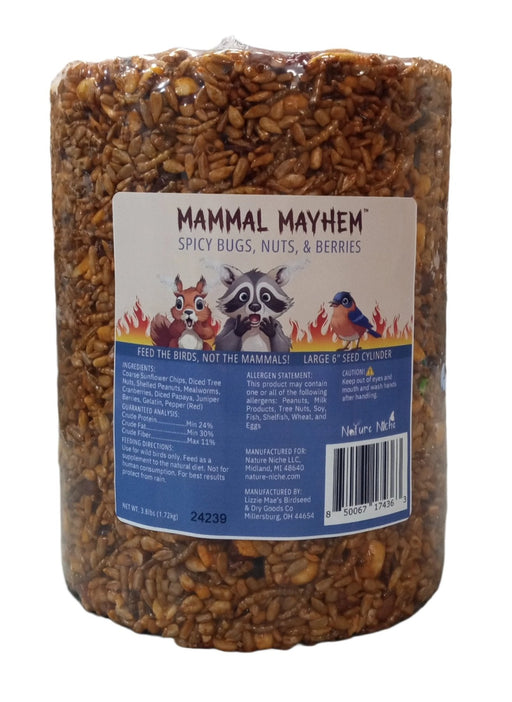 Mammal Mayhem Spicy Bugs, Nuts, & Berries - Large Seed Cylinder 4.5 lbs