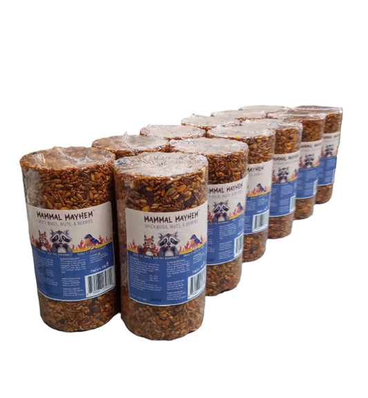 Mammal Mayhem Spicy Bugs, Nuts, & Berries - Seed Cylinder 2 lbs - 12 Pack