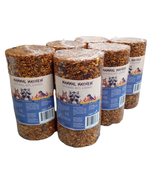 Mammal Mayhem Spicy Bugs, Nuts, & Berries - Seed Cylinder 2 lbs - 6 Pack