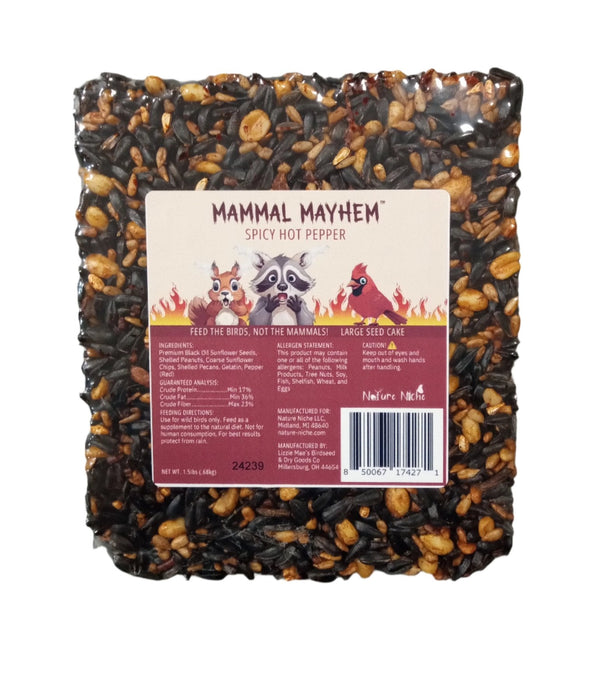 Mammal Mayhem Spicy Hot Pepper - Large Seed Cake 1.5 lbs