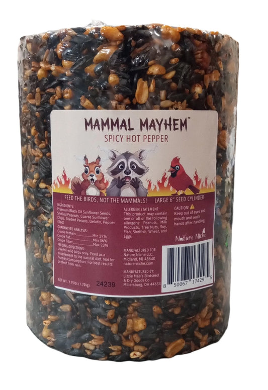 Mammal Mayhem Spicy Hot Pepper - Large Seed Cylinder 3.75 lb