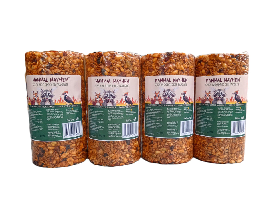 Mammal Mayhem Spicy Woodpecker Favorite - Seed Cylinder 2.5 lbs - 4 Pack