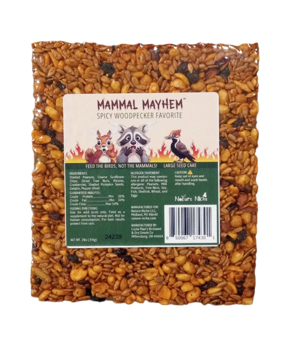 Mammal Mayhem Spicy Woodpecker Favorite Large Seed Cake 2.25lb