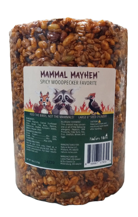 Mammal Mayhem Spicy Woodpecker Favorite Seed Large Cylinder 5.25 lbs