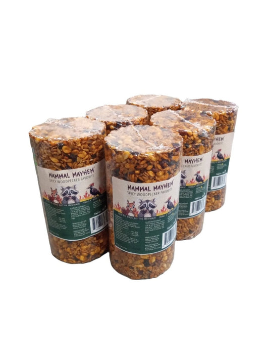 Mammal Mayhem Spicy Woodpecker Favorite - Seed Cylinder 2.5 lbs - 6 Pack