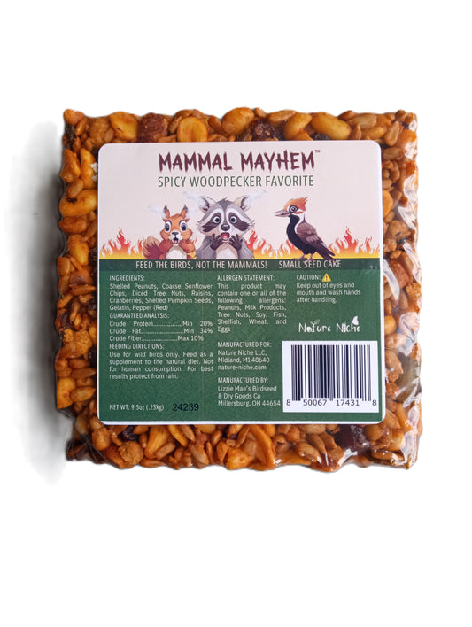 Mammal Mayhem Spicy Woodpecker Favorite Small Seed Cake 9.5 oz