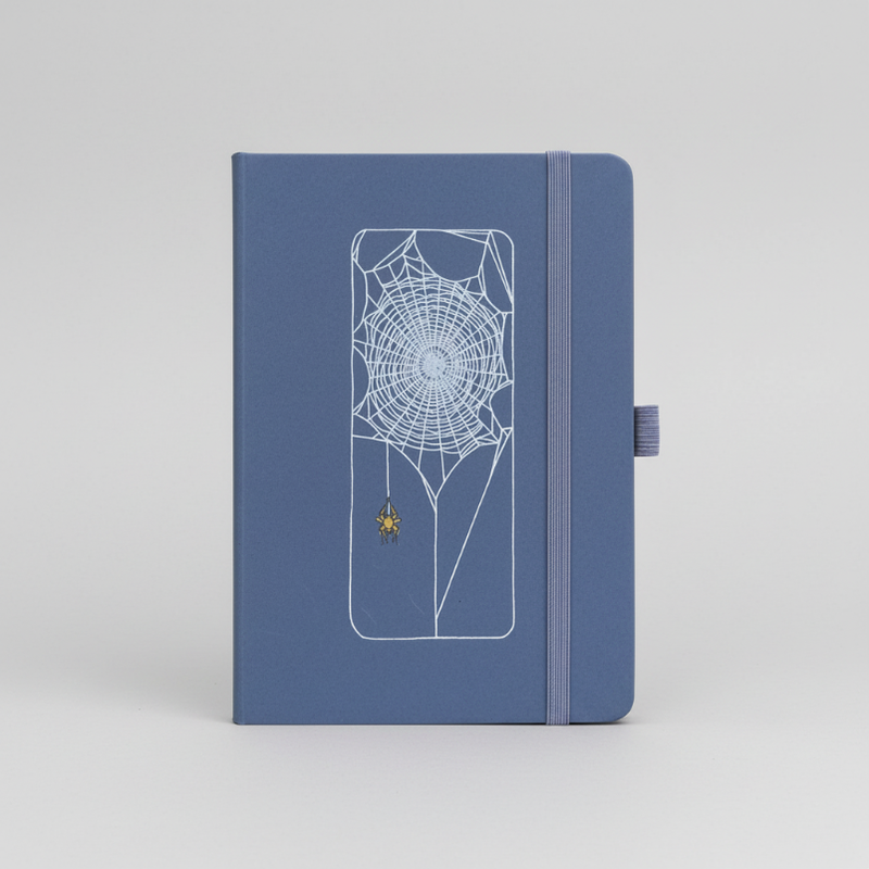 Spiderweb Eco-Friendly Upcycled Lavender Notebook