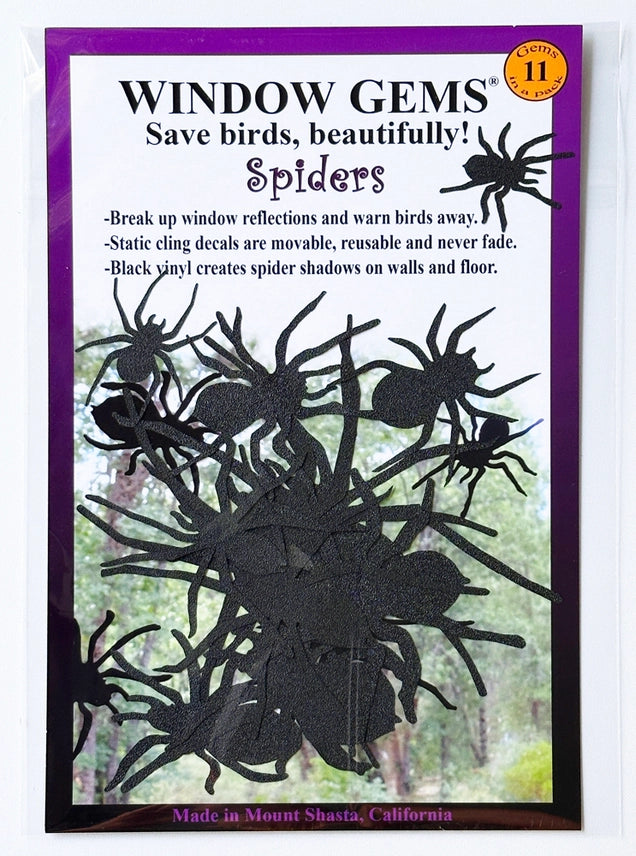 Spider Window Clings - Black Vinyl 
in packaging