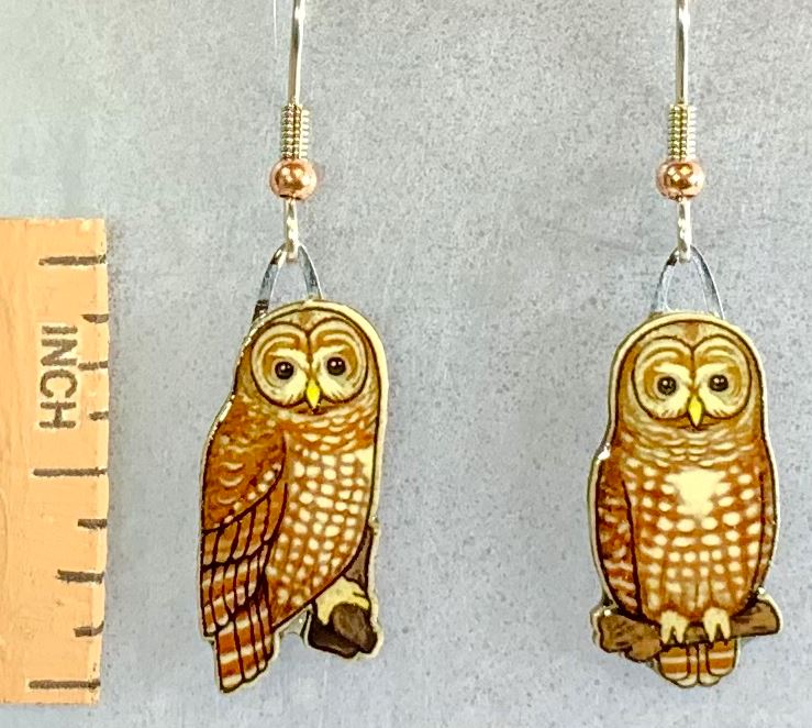 Spotted Owl Earrings