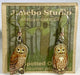 Spotted Owl Earrings with packaging