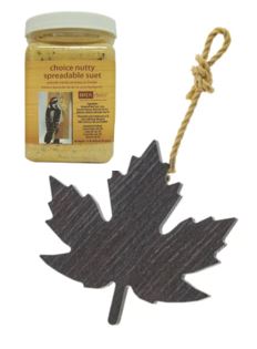 Leaf Shaped Suet Feeder and Spreadable Suet Combo