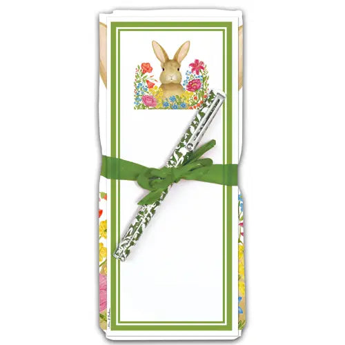 Flour Sack Towel & Magnetic Note Pad Set - Spring Bunny - Thumbnail 2