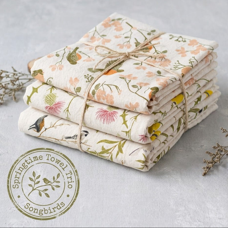 Springtime Towel Trio - Songbirds