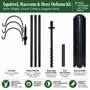 squirrel raccoon and deer resistant bird feeder pole system