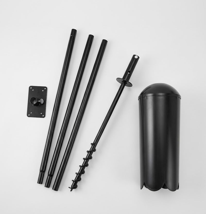 5 Piece Feeder Pole Set, Flange Top and Squirrel Baffle