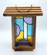 Stained Glass Indoor Lantern
Lavender/Aqua/Gold