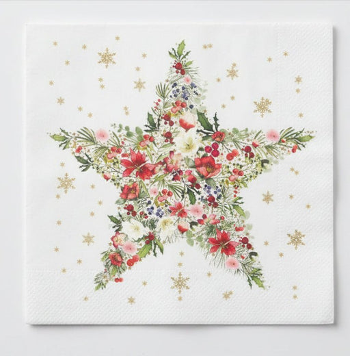 Beautiful Christmas Star Paper Napkins - lunch size