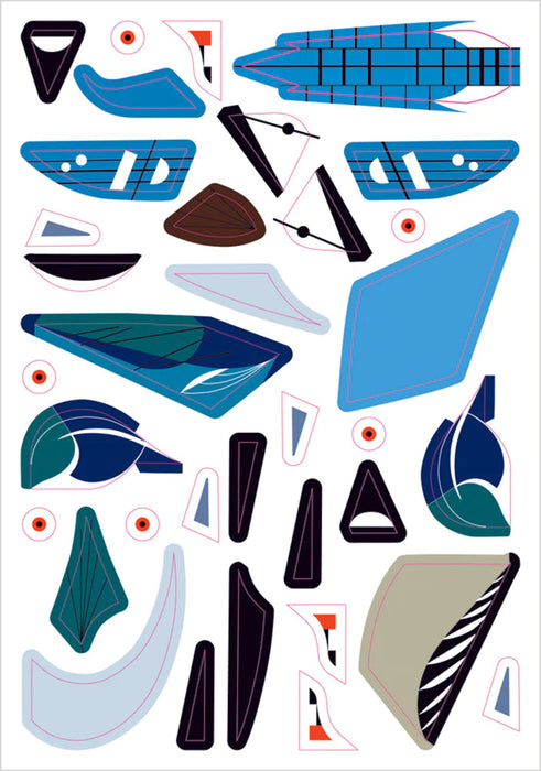 Charley Harper's Sticky Birds: An Animal Sticker Kit - Sticker parts