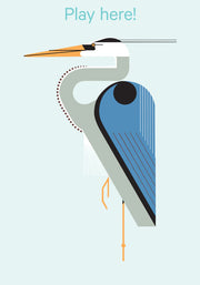 Charley Harper's Sticky Birds: An Animal Sticker Kit - heron