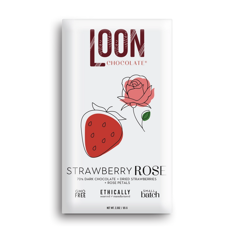 Chocolate Bar - Dark Chocolate with Strawberry-Rose