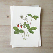 wild strawberry greeting card on neutral background