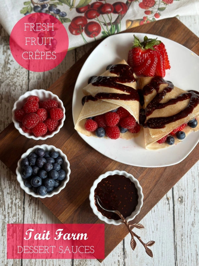 Strawberry Dark Chocolate Sauce recipe ideas - fresh fruit crepes