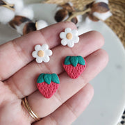Mini Daisy and Strawberry Stud Pack Earrings