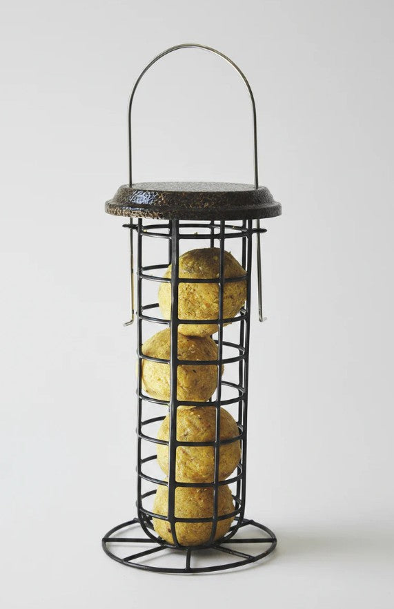 Mesh Suet Ball Feeder with Roof - Suet balls not included