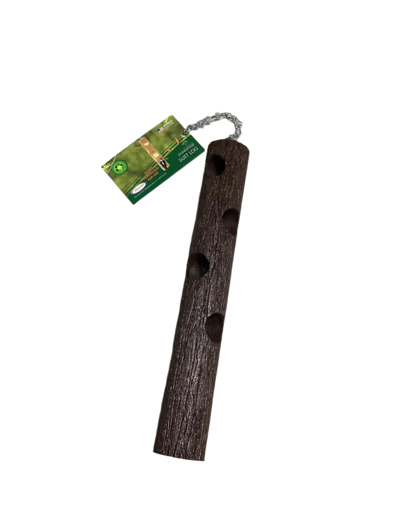 Suet Plug Recycled Log Feeder
