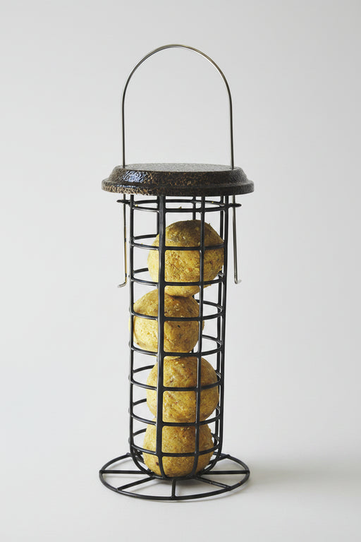 Mesh Suet Ball Feeder with Roof with 4 suet balls inside