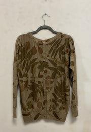 Floral-patterned Merino Wool Sweater  on a hanger against a plain background - back
