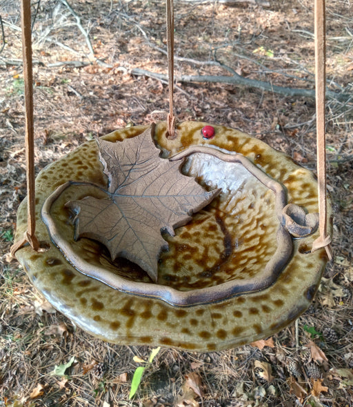 Hanging Bird Bath - American Sycamore Leaf Bowl