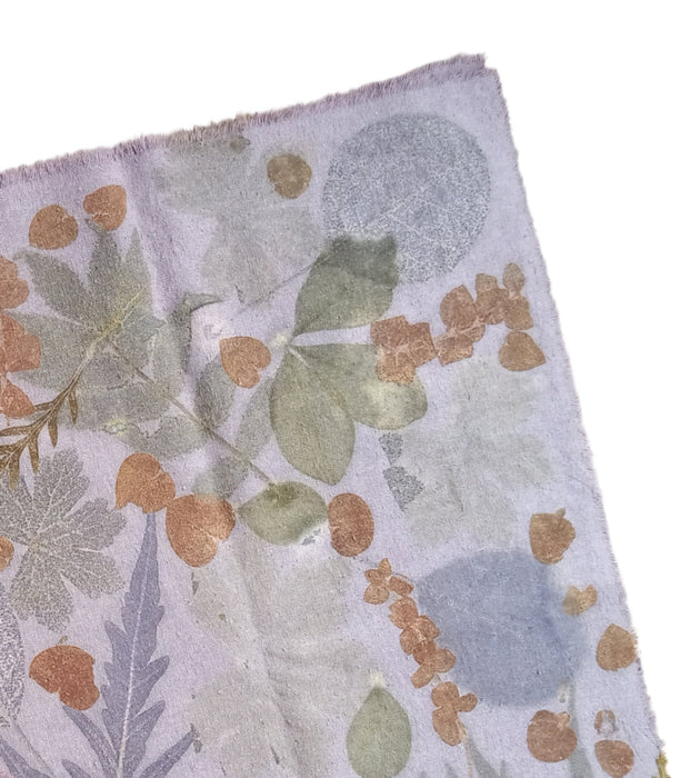 Table Runner Leaves- Silk Noil with Quebracho Rio Dye