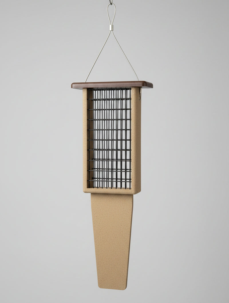 Double Suet Cake Feeder - brown roof