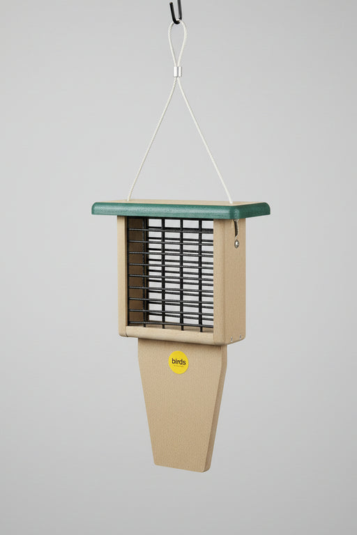 Single Suet Cake with Tail Prop Feeder - green roof