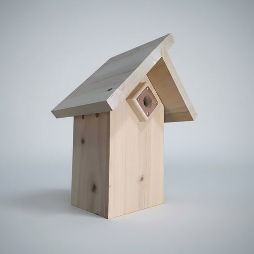Chickadee/Wren Nest Box with Peaked Roof - Cedar