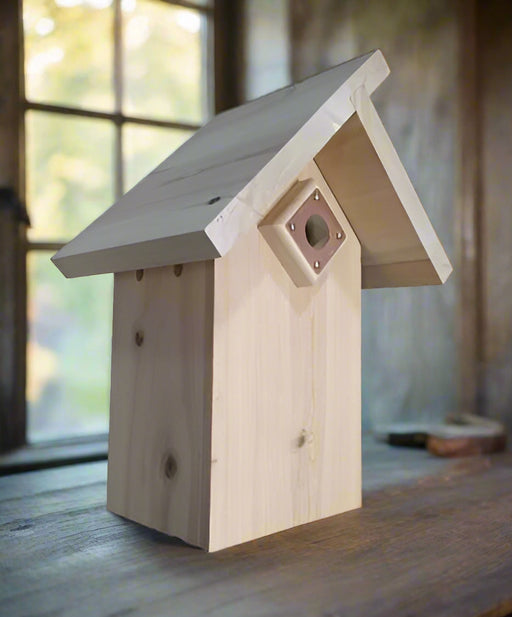 Chickadee/Wren Nest Box with Peaked Roof - Cedar