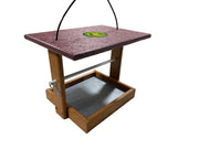 Tan and cherrywood seed cylinder feeder
