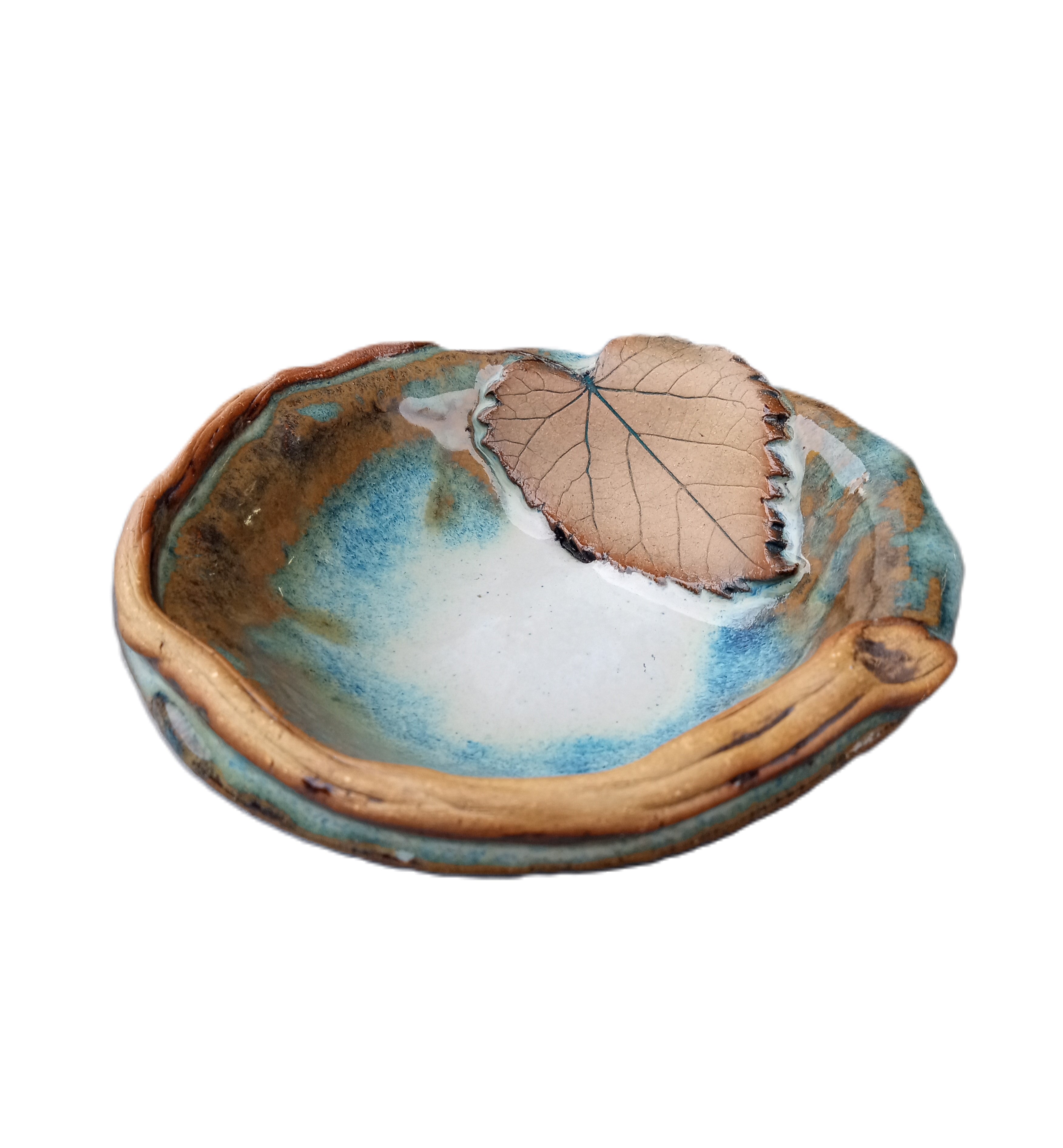 Stoneware Tiny Embossed Leaf Bowl - Basswood