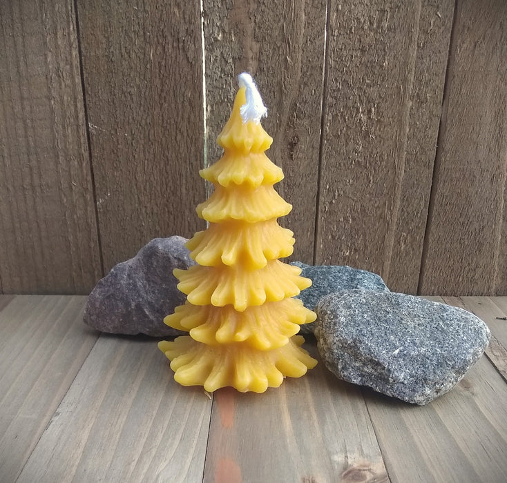 Festive Tree Beeswax Candle