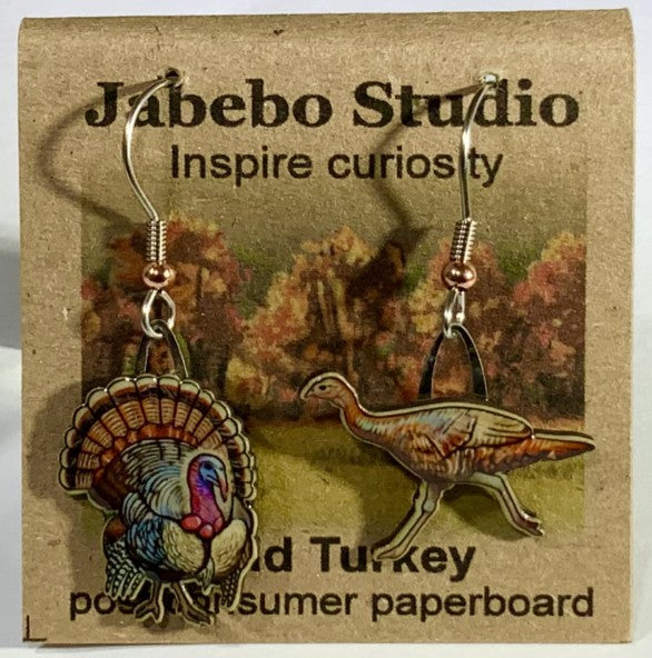 Wild turkey earrings
