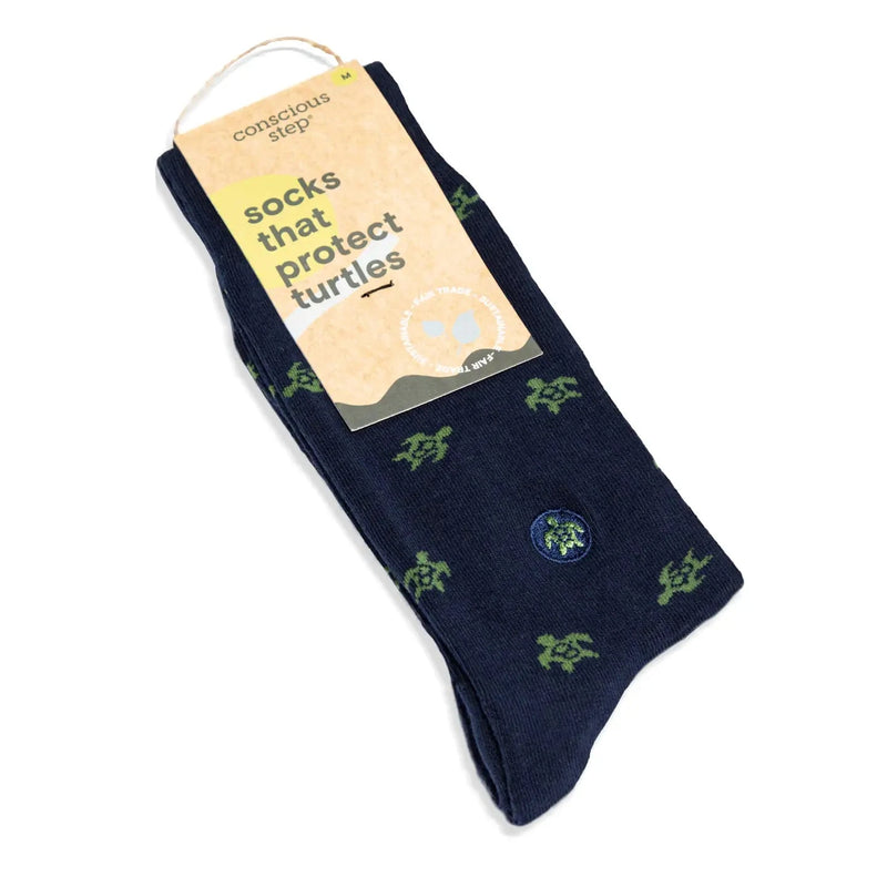 Adult Socks That Protect Turtles (Navy Turtles)