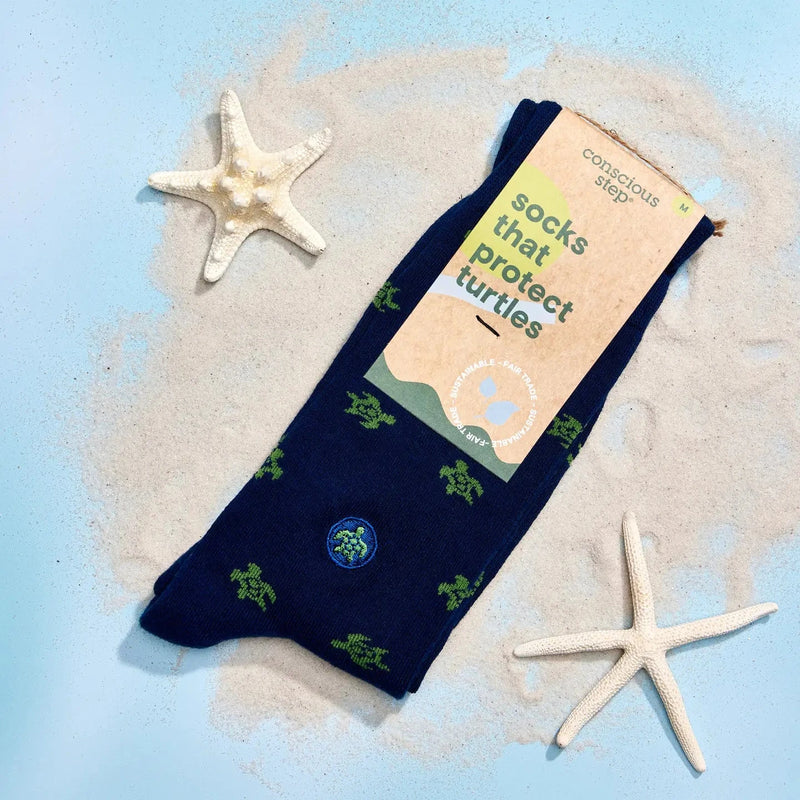 Adult Socks That Protect Turtles (Navy Turtles)